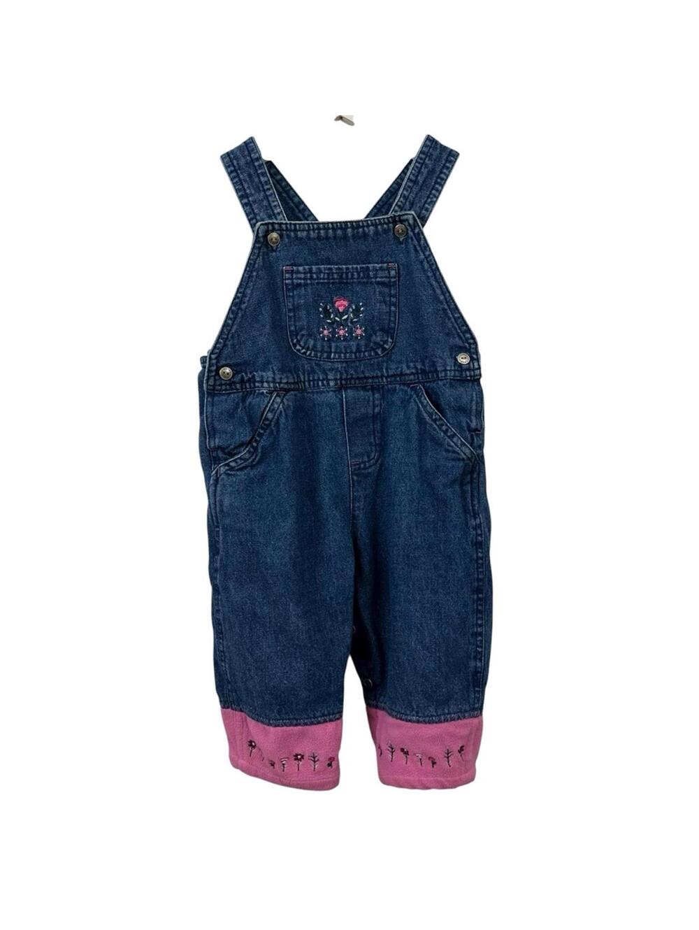Vintage Cherokee Baby Floral Overalls Size 12M